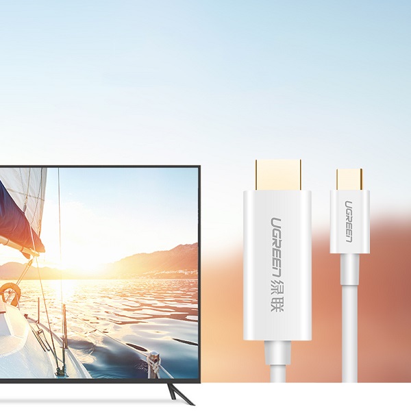 Cáp chuyển đổi USB Type-C to HDMI hỗ trợ 4K, 3D dài 1,5m chính hãng Ugreen 30841